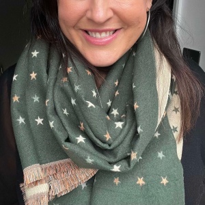 Reversible Stars Scarf - Green